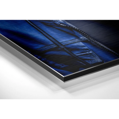 Blue denim jacket print on brushed aluminium dibond wall art