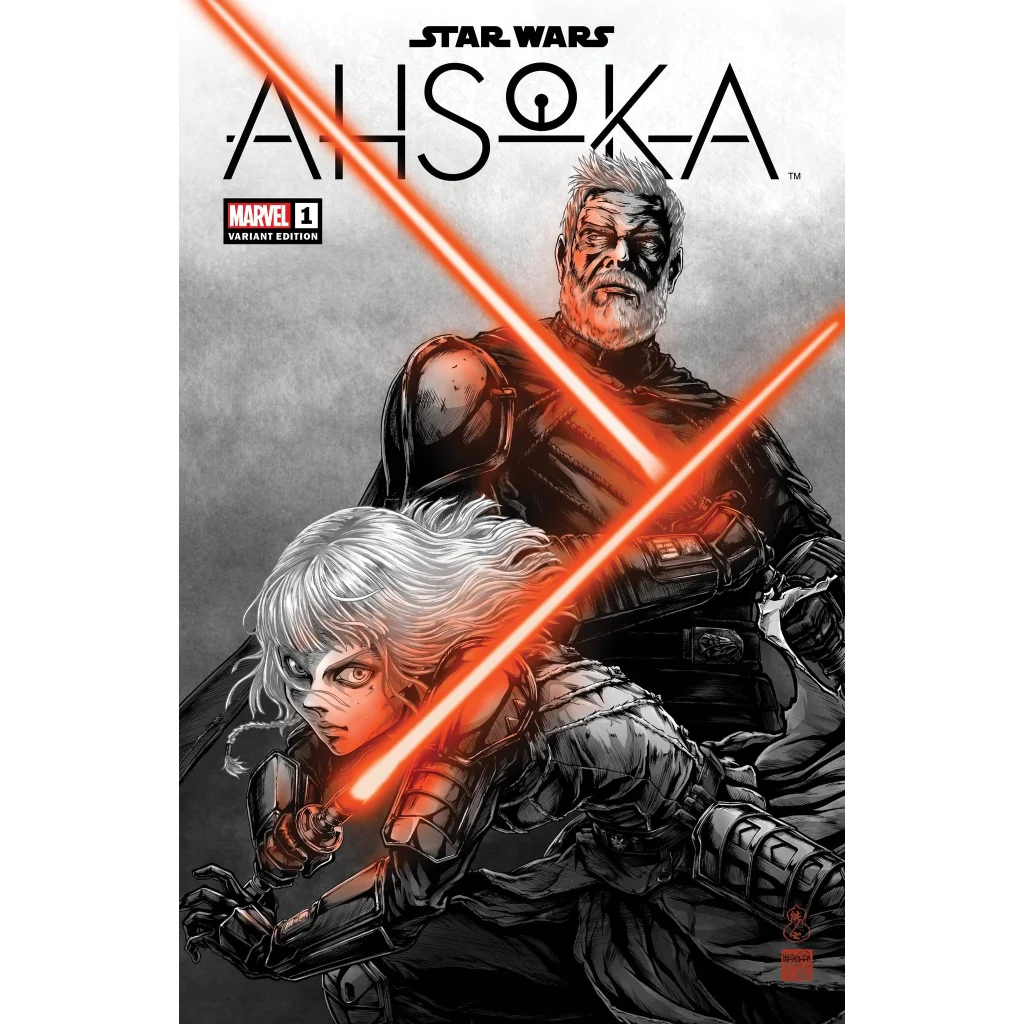 Ahsoka Tano limited edition comic book cover with red lightsaber