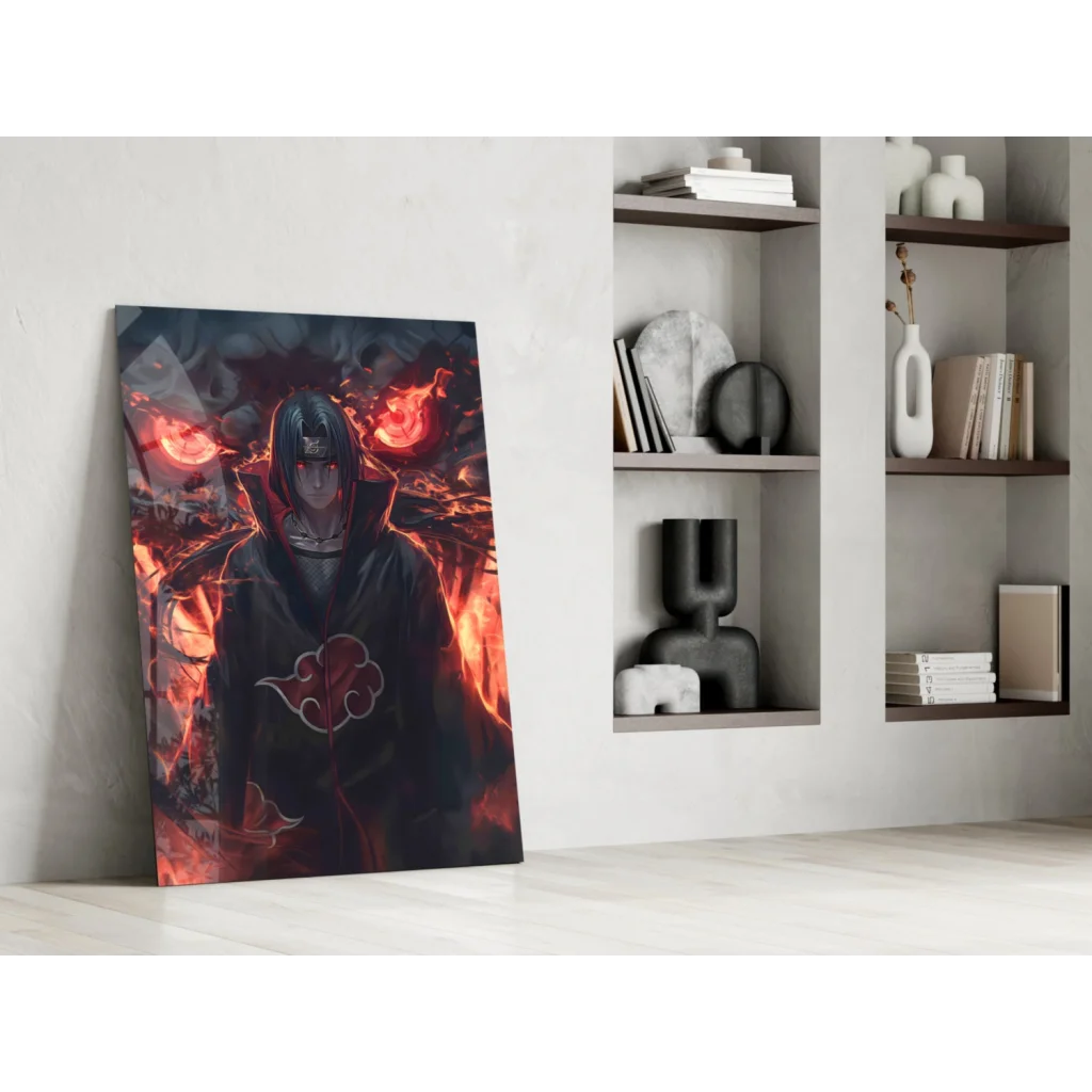 Akatsuki Flames Canvas Wall Art with Red Cloud Design