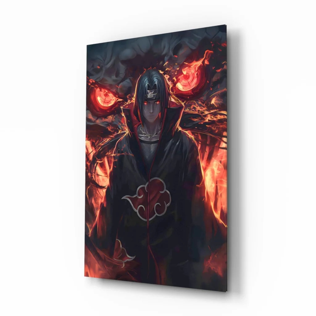 Akatsuki Flames wall art canvas print with red cloud design