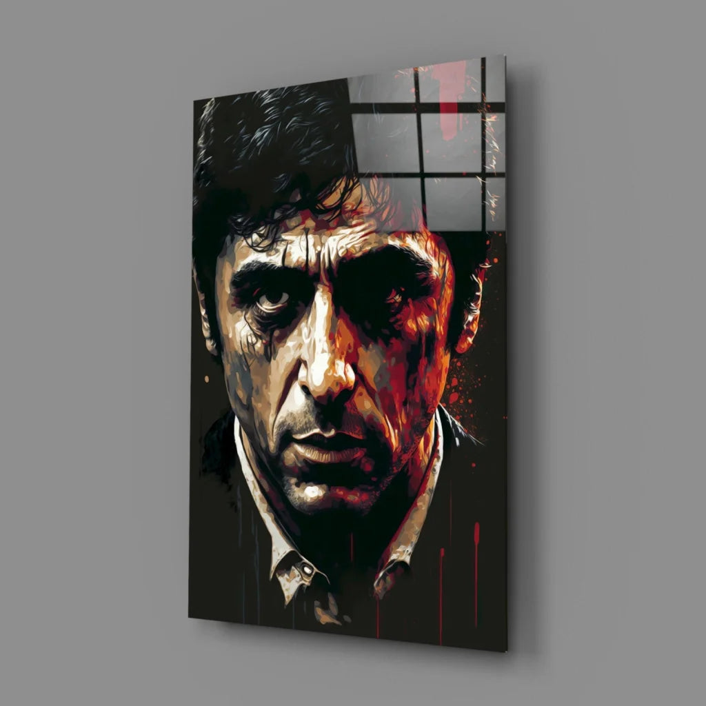 Intense Red and Black Glass Wall Art Portrait | Glass Wall Art Print | vintageantiquesgifts.com