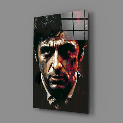 Intense Red and Black Glass Wall Art Portrait | Glass Wall Art Print | vintageantiquesgifts.com