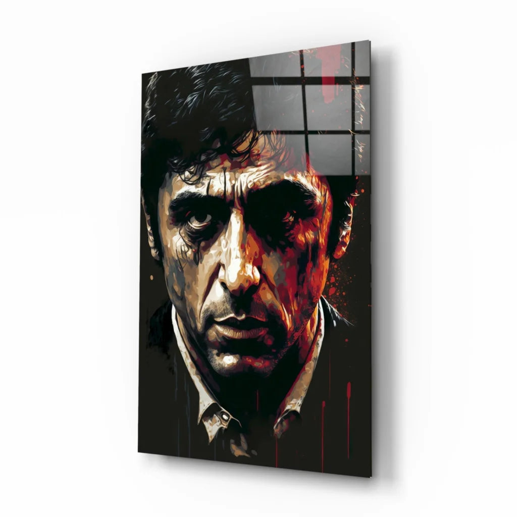 Intense Red and Black Glass Wall Art Portrait | Insigneart USA | vintageantiquesgifts.com