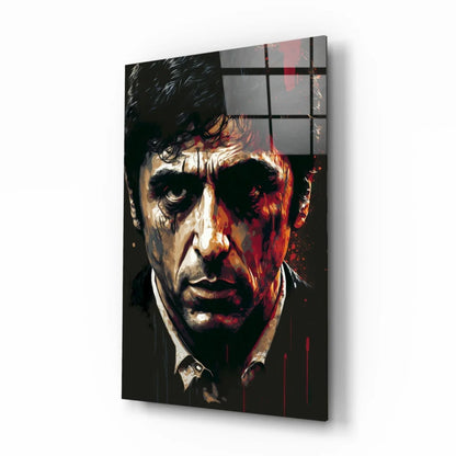 Intense Red and Black Glass Wall Art Portrait | Insigneart USA | vintageantiquesgifts.com