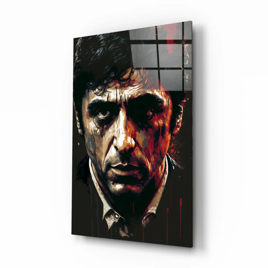 Intense Red and Black Glass Wall Art Portrait | Insigneart USA | vintageantiquesgifts.com