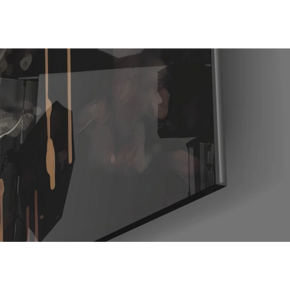 Scarface Tony Montana glass wall art portrait on sleek monitor