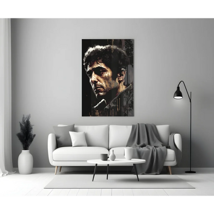 Scarface Tony Montana black and gray glass wall art portrait
