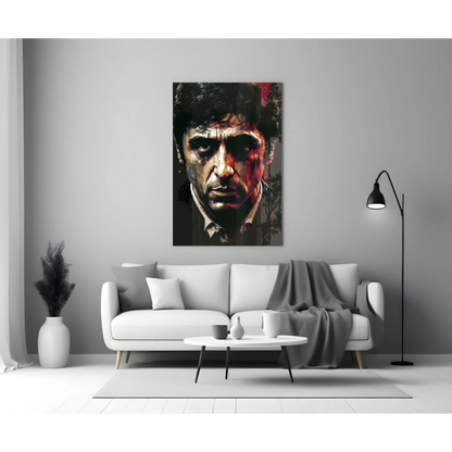 Intense Red and Black Glass Wall Art Portrait | Modern Wall Art Decor | vintageantiquesgifts.com