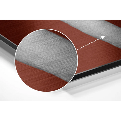 Stunning brushed aluminium dibond panel with wood grain and silver finish