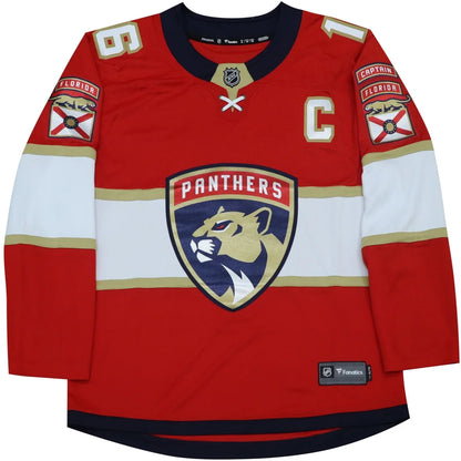 Autographed Florida Panthers red jersey with panther logo, captains C, limited edition