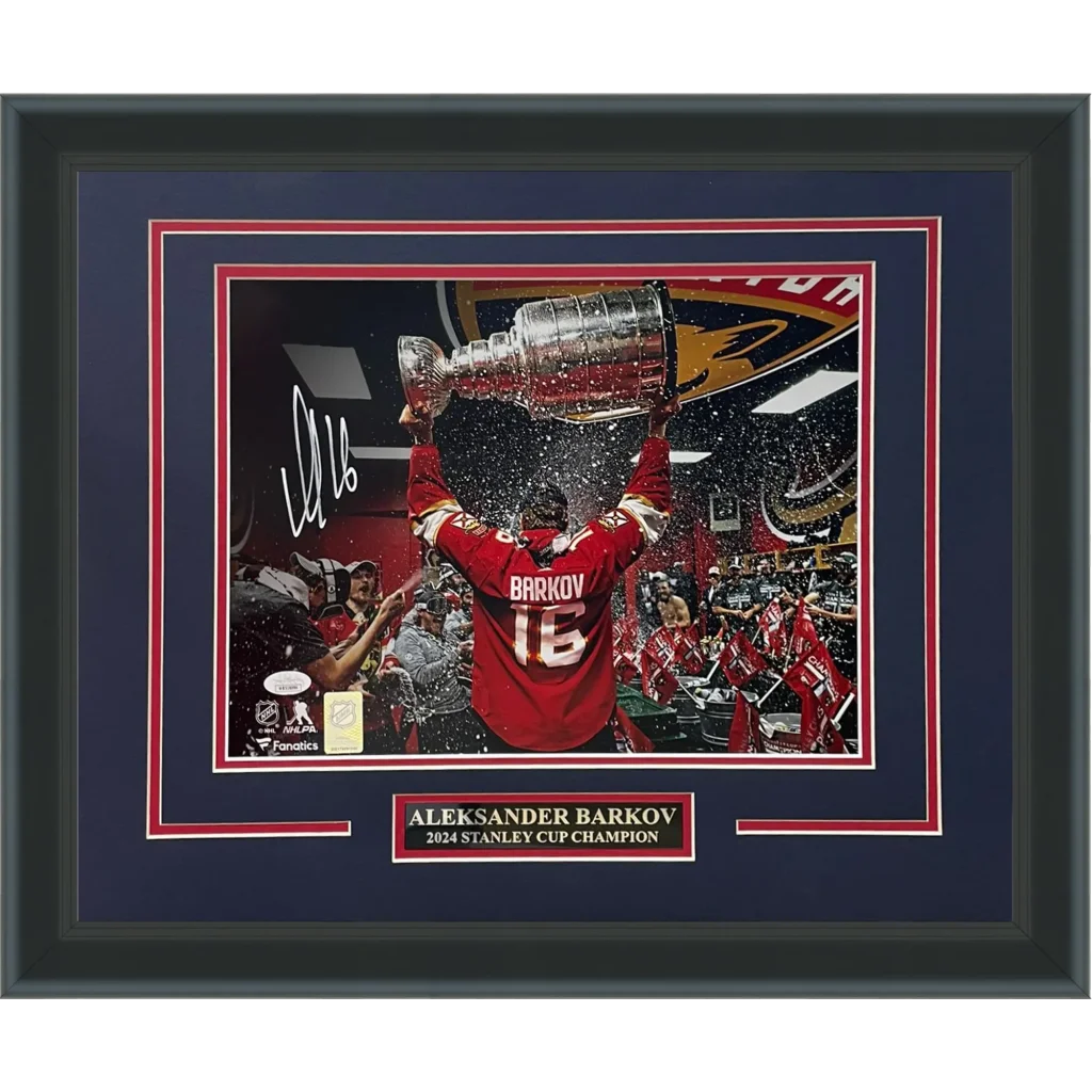 Framed 11x14 photo of Aleksander Barkov with 2024 Stanley Cup