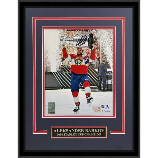Aleksander Barkov autographed deluxe framed 8x10 Stanley Cup photo
