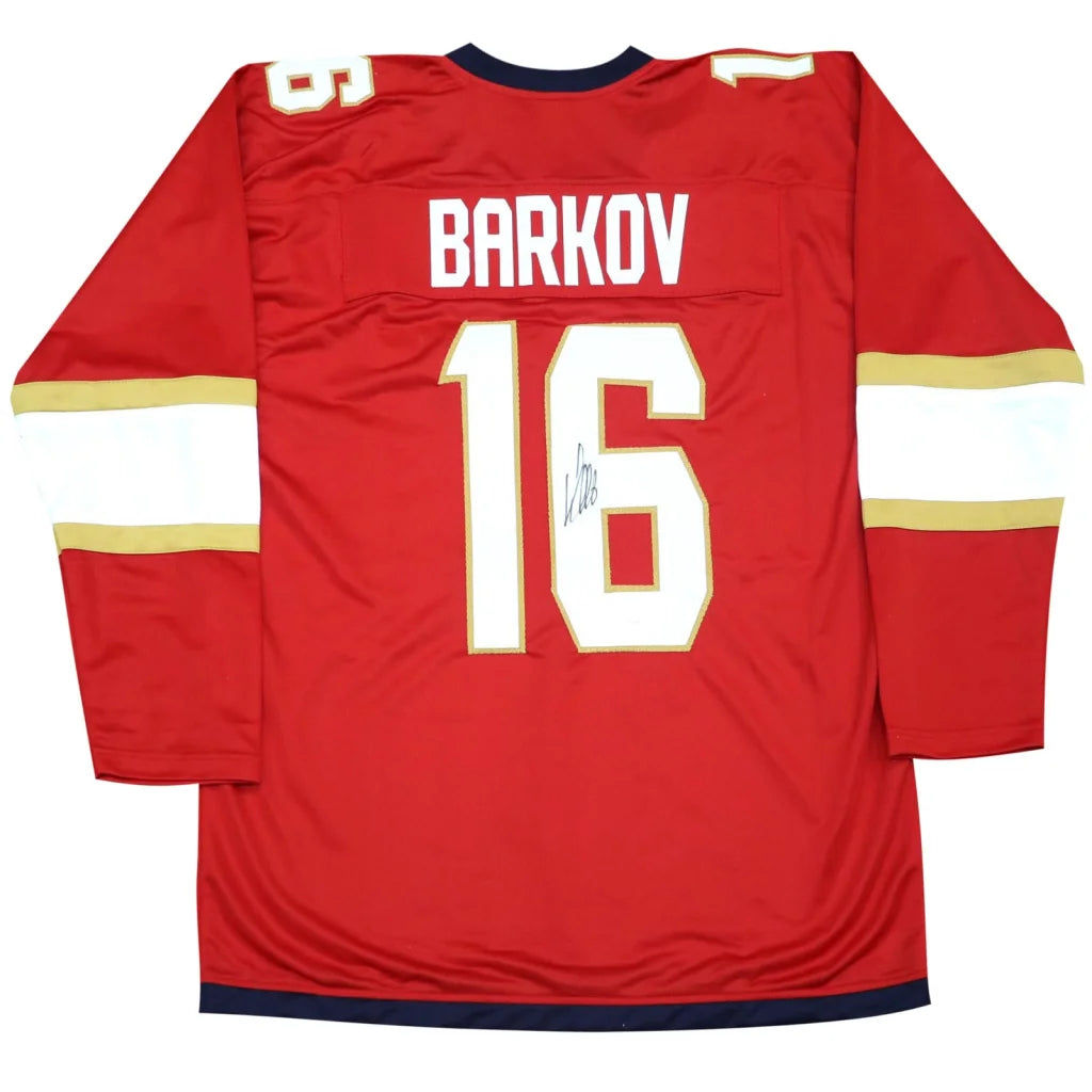 Aleksander Barkov autographed red custom hockey jersey with number 16