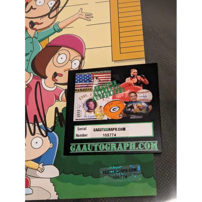 Certificate of authenticity with holographic sticker for Alex Borstein Mila Kunis Family Guy collectible