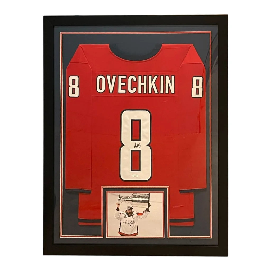Washington Capitals Ovechkin red vertical framed jersey #8