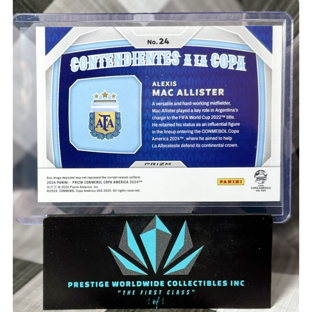 Alexis Mac Allister 2024 Panini Prizm Copa America card at Prestige Worldwide
