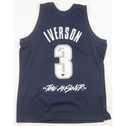 Allen Iverson signed Georgetown Hoyas Mitchell Ness authentic jersey back