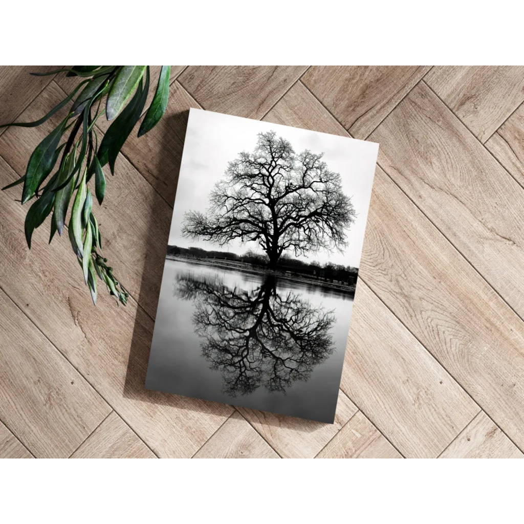 Stunning Tree Reflection Insigne Aluminum Prints | Modern Wall Art Decor | vintageantiquesgifts.com