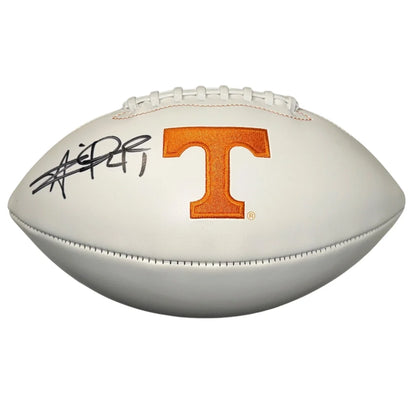 Alvin Kamara autographed Tennessee Vols football with orange T logo