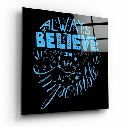 Glowing Motivational Glass Wall Art with Neon Style Lettering | Insigneart USA | vintageantiquesgifts.com