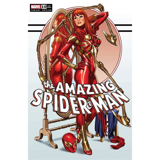 Amazing Spider-Man Issue 10 Judgment Day crossover comic with female in red and gold suit
