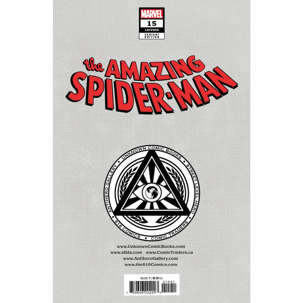 Comic book with gray cover, Amazing Spider-Man title, circular emblem, from Unknown Comics R1C0