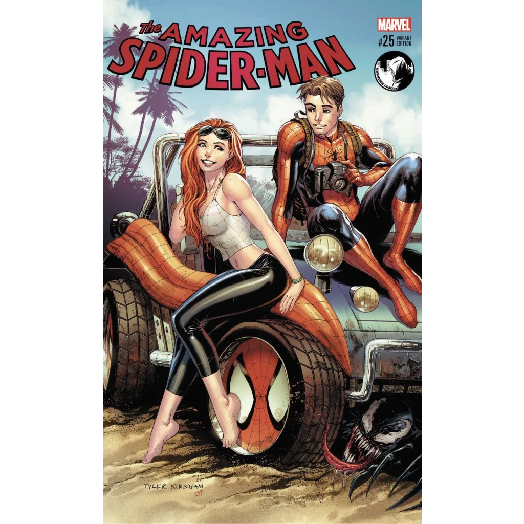 Comic book cover of Spider-Man and Mary Jane Watson from Unknown Comic Books