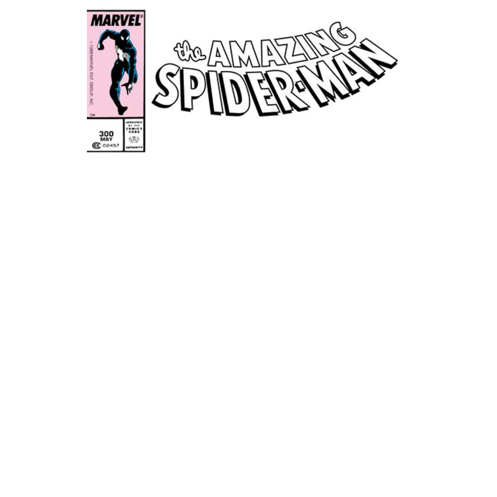 White blank Spider-Man comic cover by Todd McFarlane, Unknown Comics exclusive