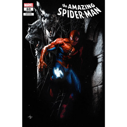 Dark Amazing Spider-Man comic cover with gargoyles and cobwebs from Unknown Comics Gabriele