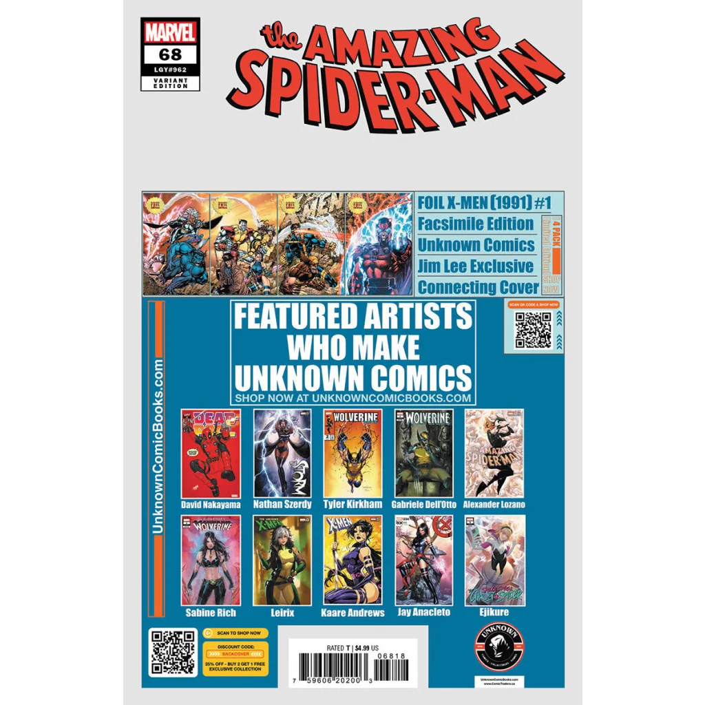 Comic book cover of Amazing Spider Man 68 Exclusive Mateus Manhanini variant edition