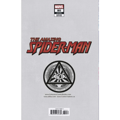 Amazing Spider-Man comic with grey cover and stylized eye logo from Unknown Comics Sabine