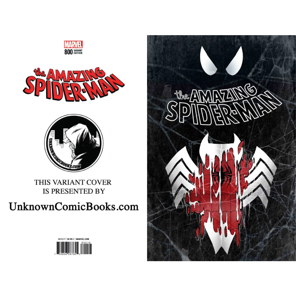 Two variant comic book covers for The Amazing Spider-Man 800 from unknown comic books