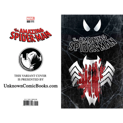 Two variant comic book covers for The Amazing Spider-Man 800 from unknown comic books
