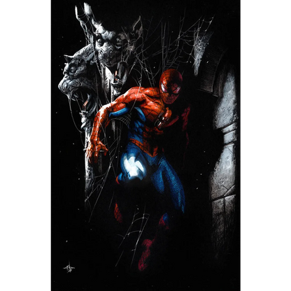 Amazing Spider-Man action figure with web design on chest from Unknown Comics Gabriele exclusive virgin var