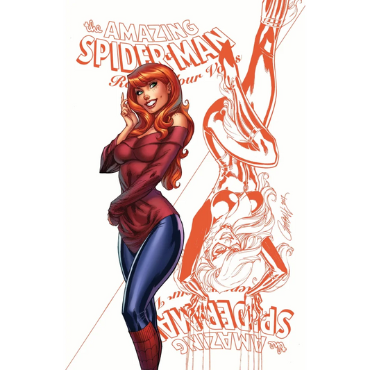 Spectacular Spider Woman comic book cover with Mary Jane and inverted Spider Woman outline