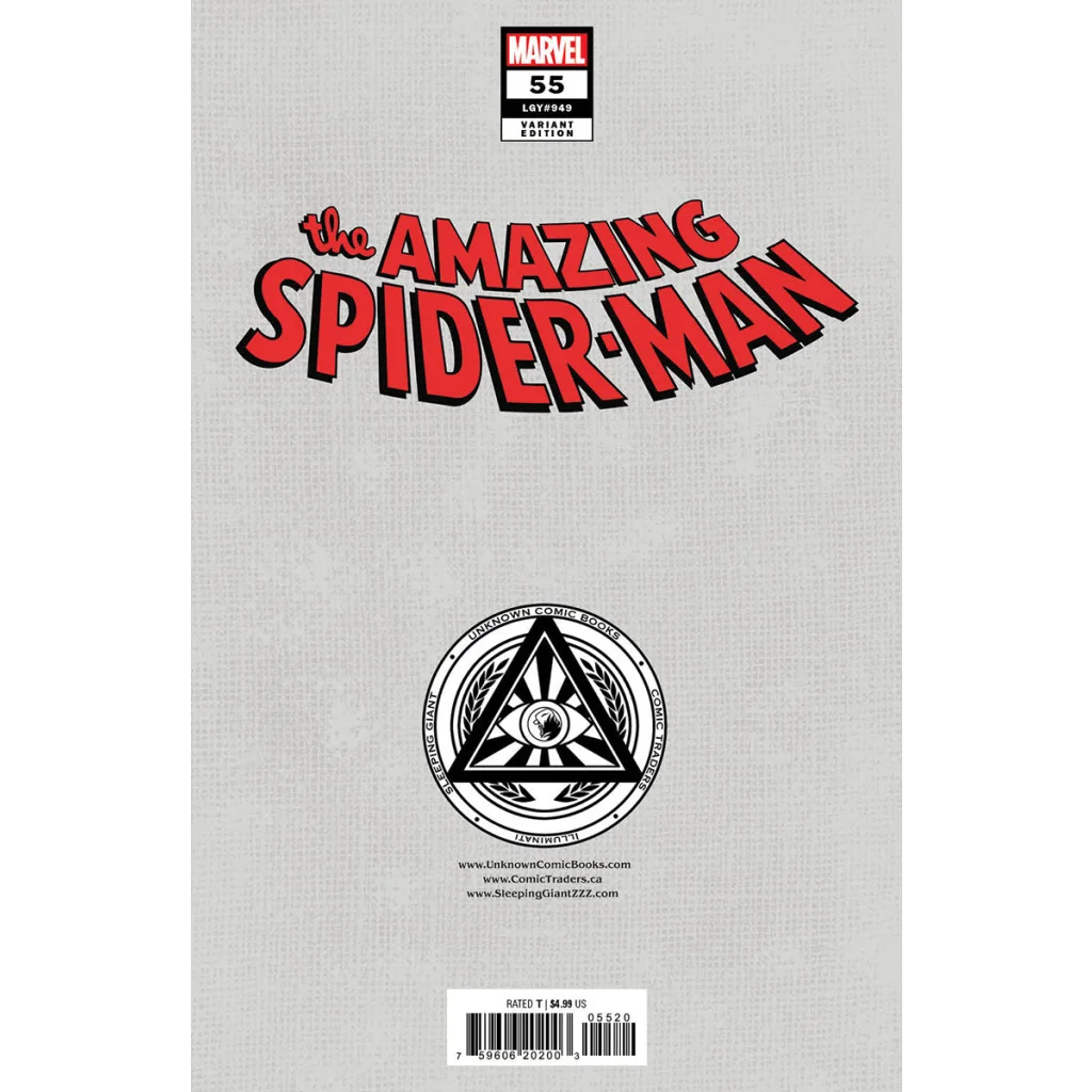 Amazing Spider-Man comic cover from Unknown Comics Ejikure exclusive variant showing Spider-Man in red and blue on black background