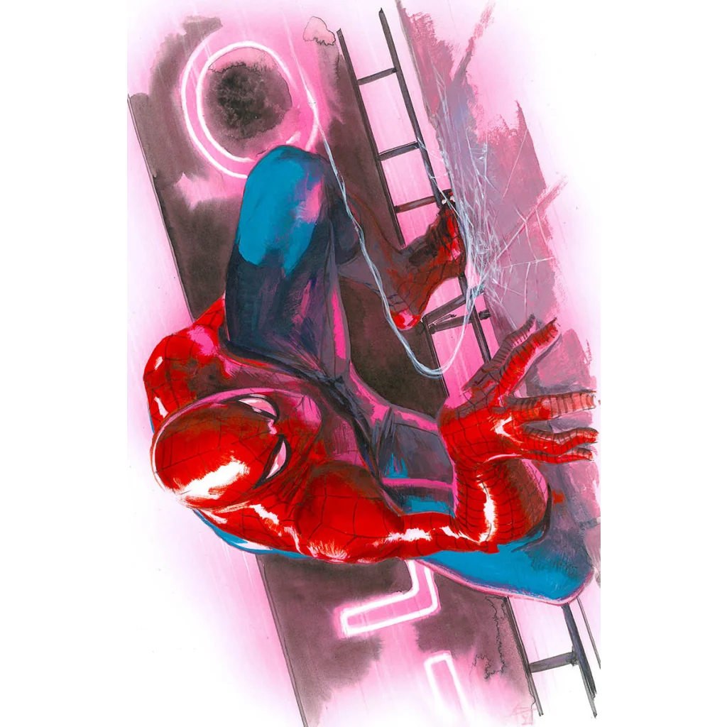 Red and blue Amazing Spider-Man action figure with web design, Marvel Comics exclusive Gabriele variant