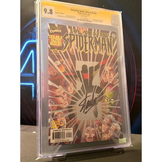 Amazing spider-man #225 comic book signed by stan lee encased in clear protective packaging graded 9.8 by cgc