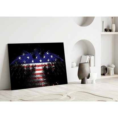 Fireworks American Flag Canvas Wall Art Black Background | Modern Wall Art Decor | vintageantiquesgifts.com