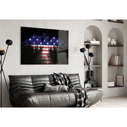 Fireworks American Flag Canvas Wall Art Black Background | Contemporary Home Wall Art | vintageantiquesgifts.com
