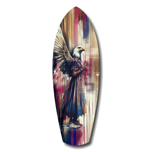 Soaring Eagle Tempered Glass Art Surfboard Wall Piece | Insigneart USA | vintageantiquesgifts.com