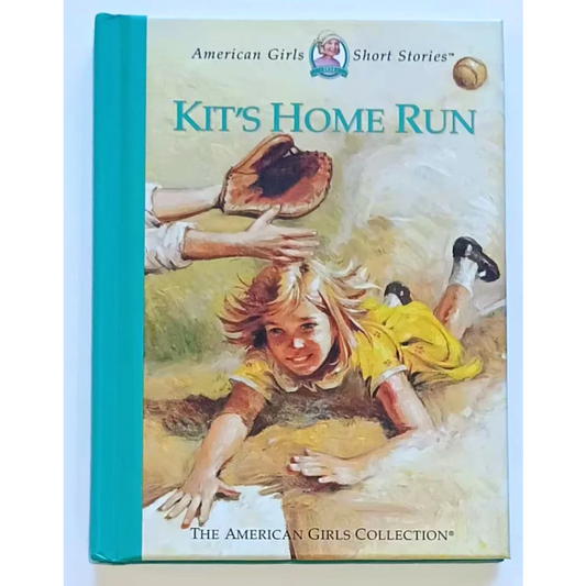 American Girl Short Stories Kit’s Home Run book cover with girl in yellow and blue playing baseball