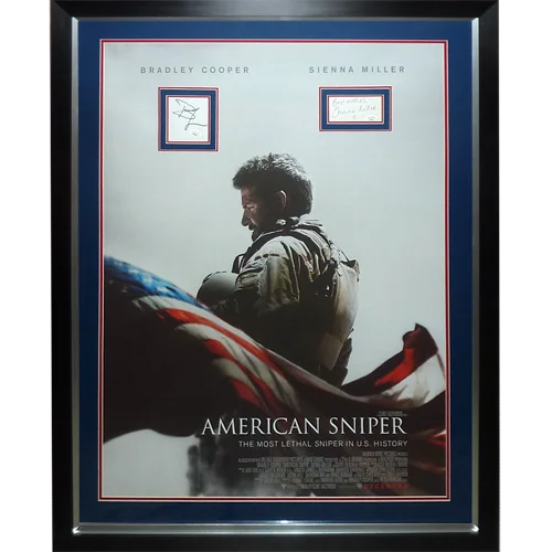 Signed American Sniper movie poster with Bradley Cooper autograph