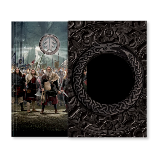 Amon Amarth Great Heathen Army Deluxe Graphic Novel Set book cover with Vikings and ornate frame