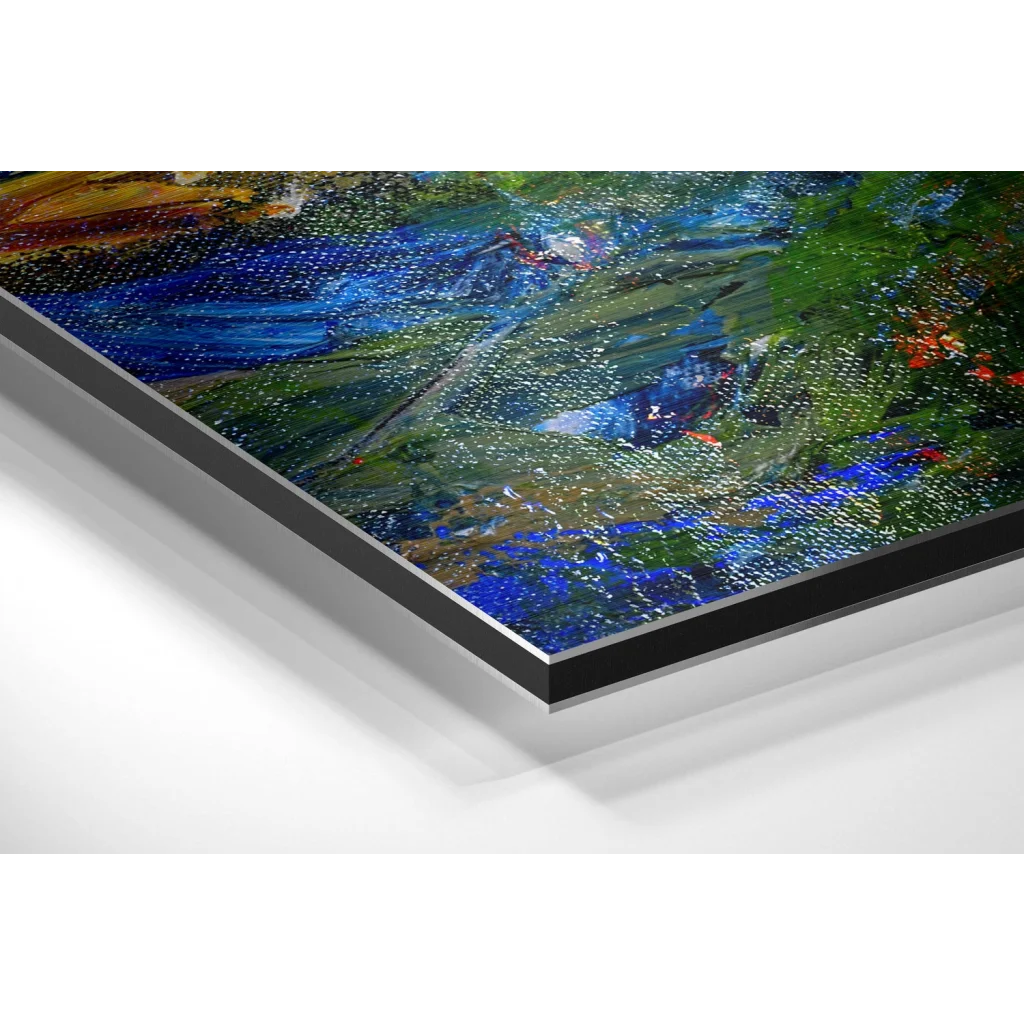 Vibrant Abstract Art on Brushed Aluminium Dibond Print | Glass Wall Art Print | vintageantiquesgifts.com