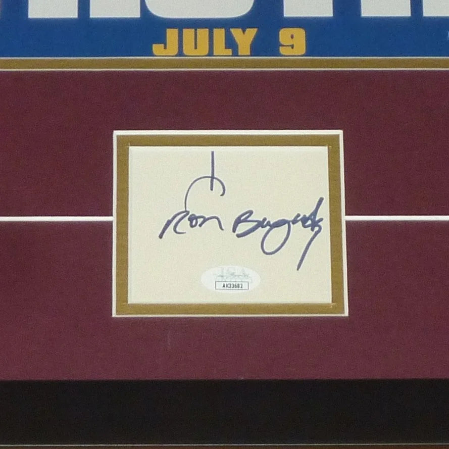 Framed Anchorman 11x17 movie poster deluxe with Ron Burgundy autograph