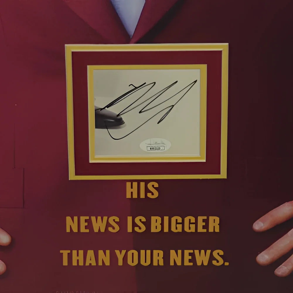 Deluxe framed Anchorman movie poster with Ferrell autograph and framed signature