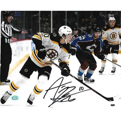 Signed hockey photo of anders bjork boston bruins with certificate for authentic collectible