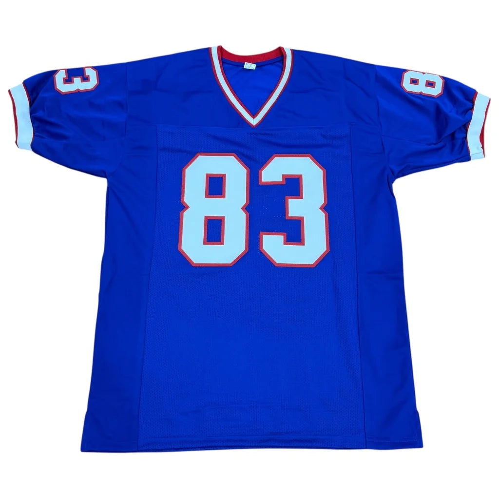 Andre Reed autographed Buffalo blue #83 custom V-neck jersey