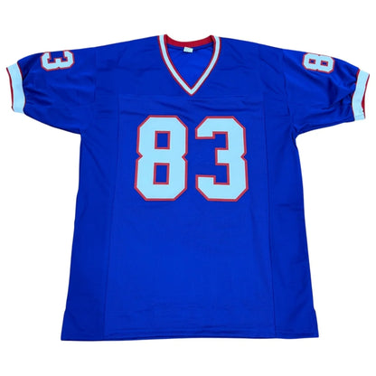Andre Reed autographed Buffalo blue #83 custom V-neck jersey